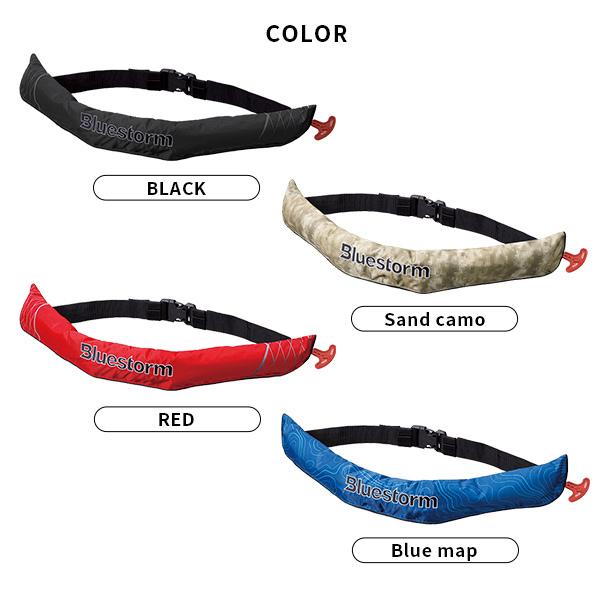 Bluestorm ソバーウエスト ブラック レッド サンドカモ ブルーマップ〔BSJ-5920RS2〕 | ブルーストーム Black Red Sandcamo ライフジャケット 自動膨脹式 釣りの画像