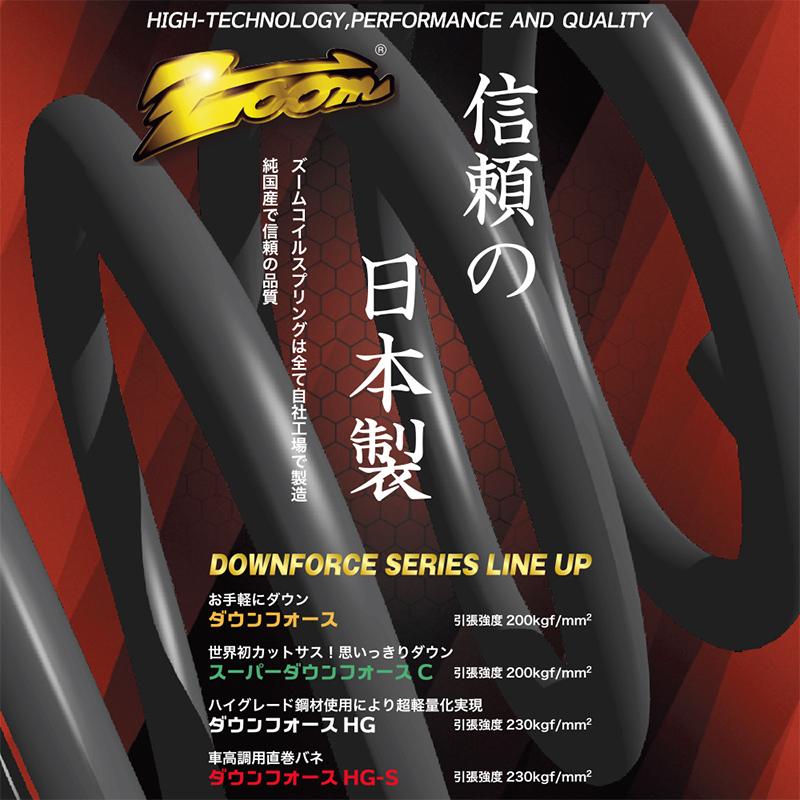 ZOOM ダウンフォース 1台分 N-BOX JF5 H35/10〜 2WD F：DOWN(25〜30) R：DOWN(25〜30) | ズーム ローダウン スプリング ホンダ NBOX 日本製