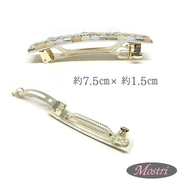 日本製 バレッタ ストーン まとめ髪 ヘアアクセサリー 髪留め レディス |  | 02