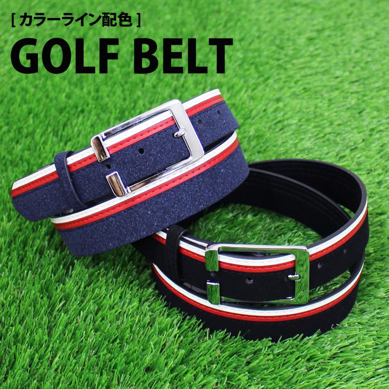 ゴルフベルト メンズ ゴルフウェア カラーライン アクセサリー 小物 ネイビー ブラック 黒｜mostshop｜02