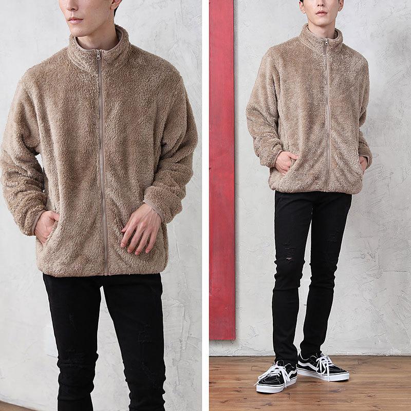 フリースジャケット メンズ ファー シャギーボア ブルゾン アウター 無地 チェック柄 スタンドネック フルジップアップ 秋冬 アウトドア Jkt 127 Most 人気メンズ服通販のmostshop 通販 Yahoo ショッピング