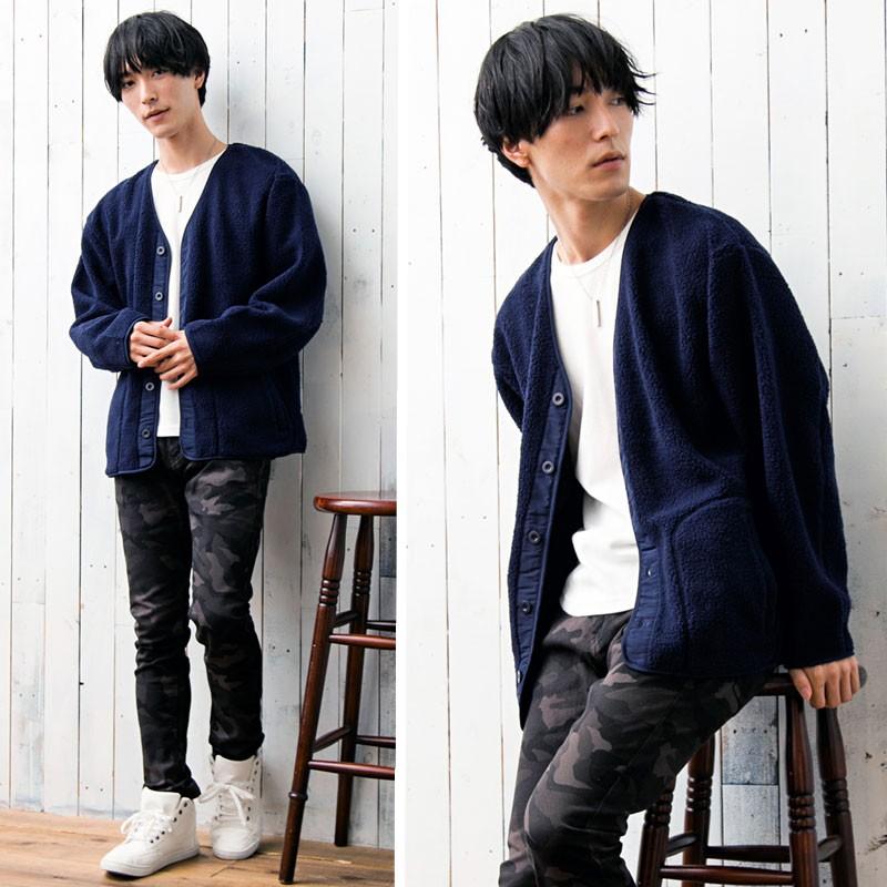 フリースジャケット メンズ カーディガン シープボア ノーカラージャケット ブルゾン アウター 暖かい 襟なし 無地 秋冬 Jkt 129 Most 人気メンズ服通販のmostshop 通販 Yahoo ショッピング