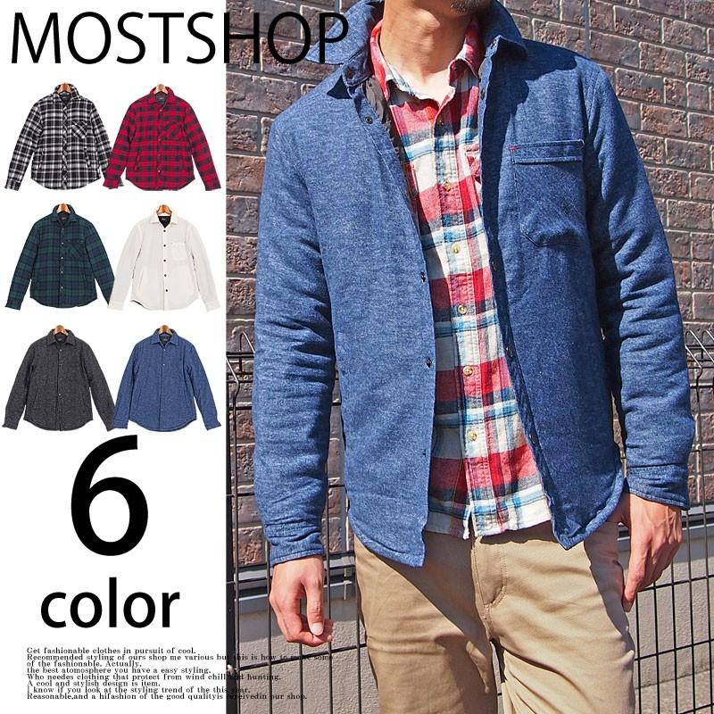 ネルシャツ メンズ 中綿入りシャツジャケット 中綿ジャケット ブルゾン ネルチェックシャツ 長袖 無地 ジャンパー アウター Jkt 35 Most 人気メンズ服通販のmostshop 通販 Yahoo ショッピング