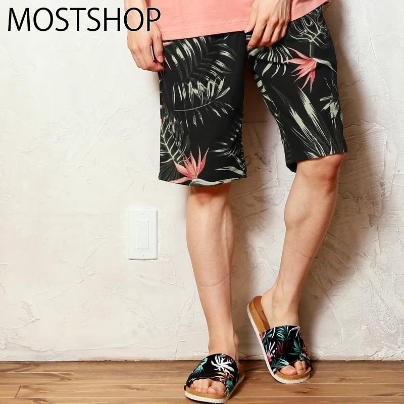 ハーフパンツ メンズ ショートパンツ スウェットパンツ イージーパンツ ショーツ ワイド ボーダー 迷彩柄 カモフラ ボタニカル リーフ ミニ裏毛 短パン 部屋着 21年レディースファッション福袋特集