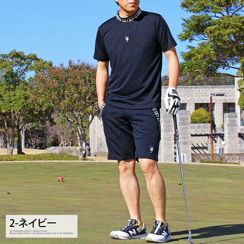 クラブハウス　ノーゴルフ　モックネック×ハーフパンツ☓キャップ　セットアップ クラブハウス ノーゴルフ モックネック×ハーフパンツ☓キャップ