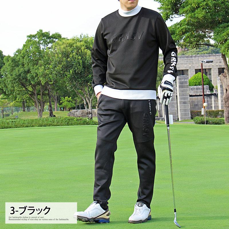 ゴルフウェア メンズ セットアップ 上下セット モックネック