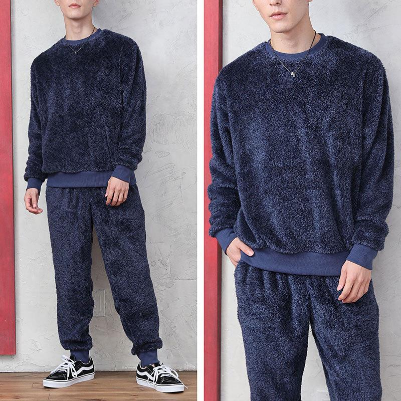 メンズスウェット 上下セット 男女兼用 暖かい モコモコ トレーナー シャギーボアフリース 無地 ルームウェア セットアップ 部屋着 パジャマ 暖か あったか Set 55 Most 人気メンズ服通販のmostshop 通販 Yahoo ショッピング