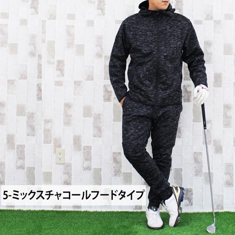 PGG メンズ　ゴルフ　スウェット　上下セット　XL グレー ゴルフウェア メンズ セットアップ 防風加工 3層構造素材 裏起毛