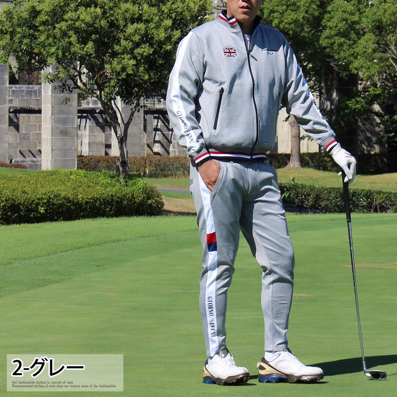 ゴルフウェア セットアップ 上下セット メンズ GIORNO SEVEN ジョルノセブン ゴルフパンツ ジャージ ジャケット ブルゾン ジップ ロゴ刺繍 ライン 秋冬 春夏_8