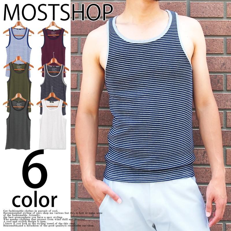 タンクトップ メンズ ボーダー メンズタンクトップ ノースリーブ T Shirt 51 Most 人気メンズ服通販のmostshop 通販 Yahoo ショッピング
