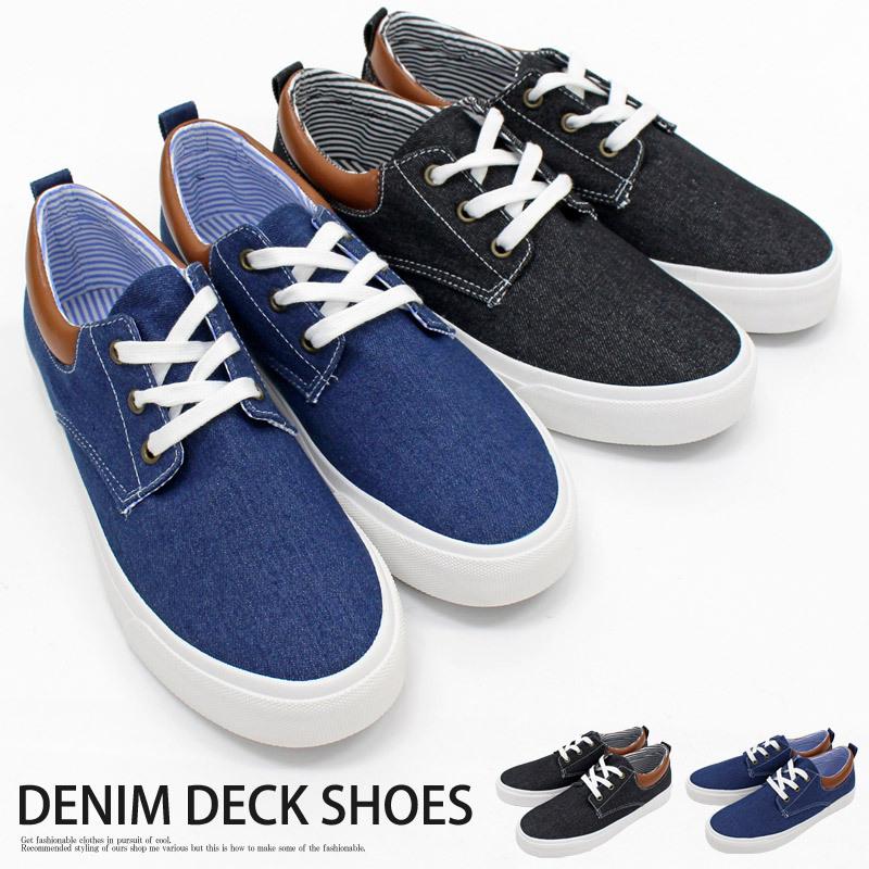 メンズスニーカー デッキシューズ レースアップ ローカット キャンバス デニム 靴 Zc Shoes 24 Most 人気メンズ服通販のmostshop 通販 Yahoo ショッピング