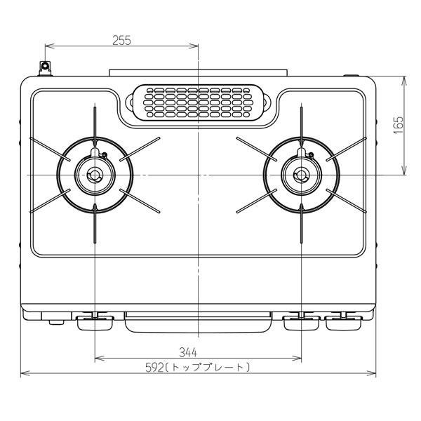 ガスコンロ　LPガス　プロパンガス ワンピーストップ ガスコンロ ガステーブル RT64MH7R2-C 都市ガス用