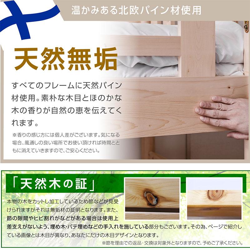 エアーアート 三つ折りマット 2枚付 耐荷重500kg 天然木 二段ベッド 2段ベッド ファイン -ART 宮付き コンセント LED照明 木製 安全 すのこ 大人_18