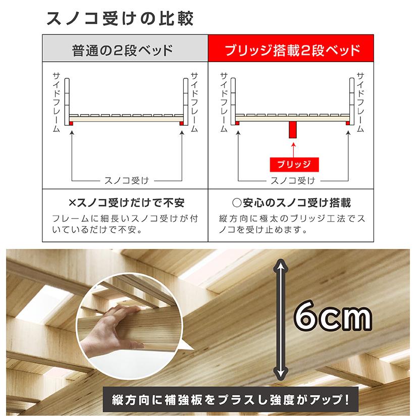 【エア アート２枚付】コンセント付 宮付 LED照明付 天然木 竹製 二段ベッド 2段ベッド 耐荷重500kg 4段階高さ調節 サステナビリティ おしゃれ 大人用 モデル5｜mote-kagu｜19