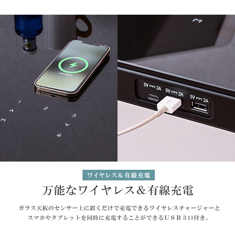 新発売 電動昇降デスク 昇降デスク 昇降 強化ガラス ガラスデスク 高さ調節 幅115cm パソコンデスク コンパクト ワイヤレス充電 タッチパネル おしゃれ ルヴァン｜mote-kagu｜12