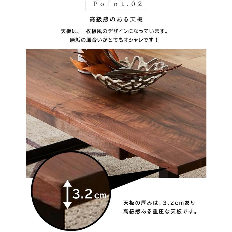 リビングテーブル センターテーブル カフェ おしゃれ 木製 ヴィンテージ シンプル 木製テーブル 無垢 天然木 120cm 在宅 ブルックリン CT-SB-71｜mote-kagu｜09