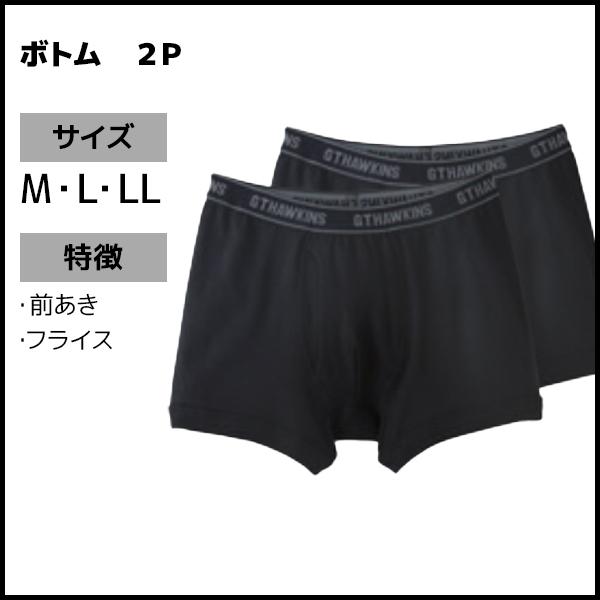 2色2組ずつ 4組セット 計8枚 G.T.HAWKINS ホーキンス ボクサーブリーフ 前あき パンツ 綿100% 2枚組 グンゼ GUNZE | GUNZE | 02
