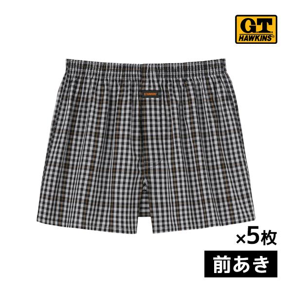 5枚セット G.T.HAWKINS ホーキンス トランクス 前あき ボクサーパンツ 綿100% グンゼ GUNZE | Hawkins