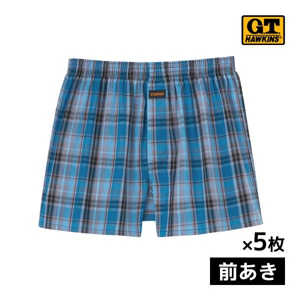 5枚セット G.T.HAWKINS ホーキンス トランクス 前あき ボクサーパンツ 綿100% グンゼ GUNZE | Hawkins