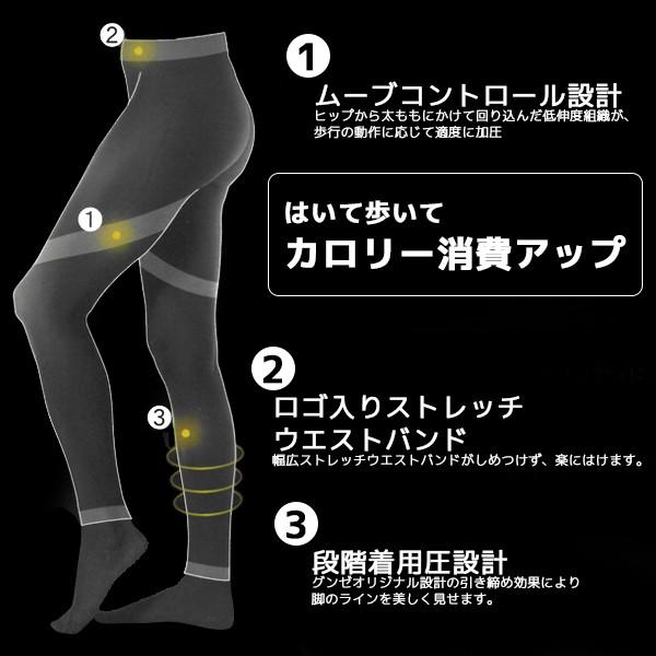 GUNZE（グンゼ） 3枚セット レギンス タイツ 80デニール 着圧レギンス