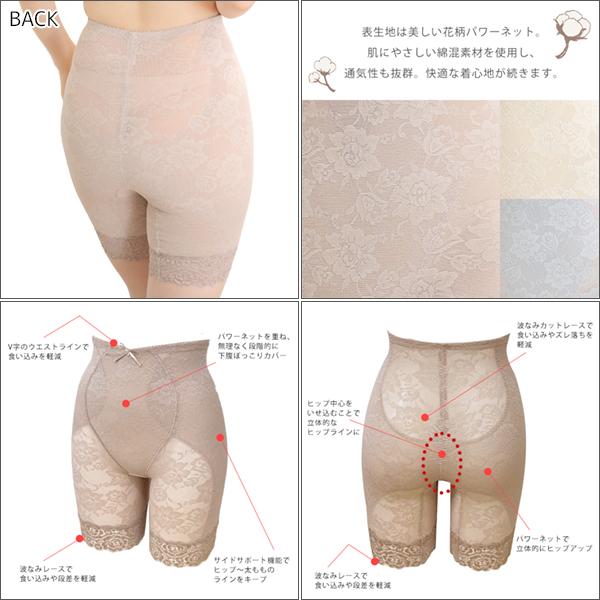 TAMURA（タムラ） 同色3枚セット ガードル 多機能シリーズ 花柄パワー