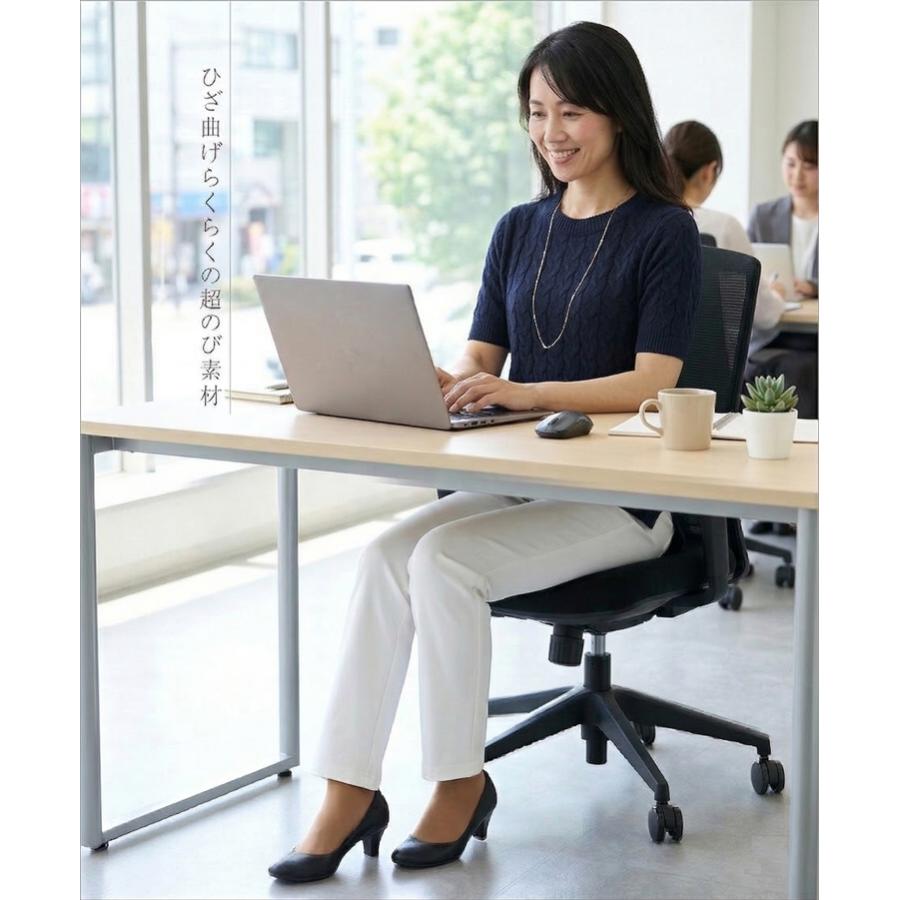 透けない 白パンツ レディース 透けにくい 日本製 ストレート パンツ