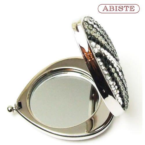 アビステキラキラコンパクトミラー ハート ABISTE スワロフスキー装飾