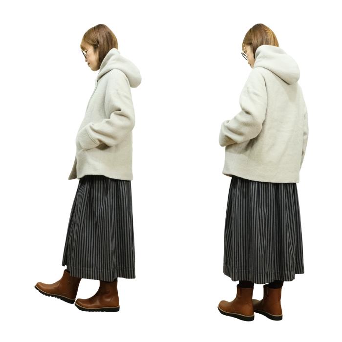 SALE20%OFF】マオメイド mao made 圧縮ウール ダブルボタン ミドル丈