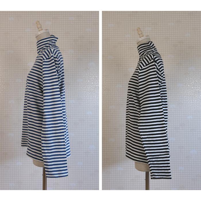 【SALE30%OFF】NATURAL LAUNDRY（ナチュラルランドリー）20/2 ボーダー ハイカラー プルオーバー タートル 7214C-040｜mother-shop2｜08