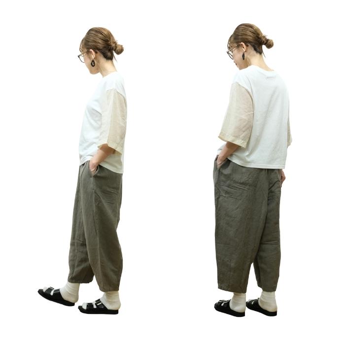 ガーゼ Gauze# リネンビスコース チャーリー パンツ G1105 麻 日本製