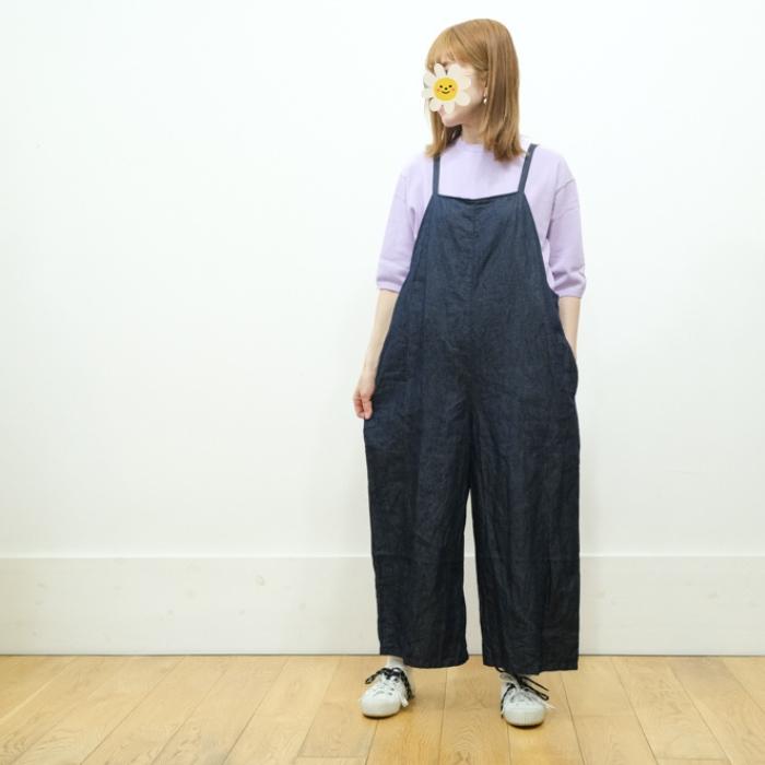 かぐれ ライトデニムサロペット オールインワン ガーゼ Gauze# ライトデニム ギャルソン サロペット G1161 日本製
