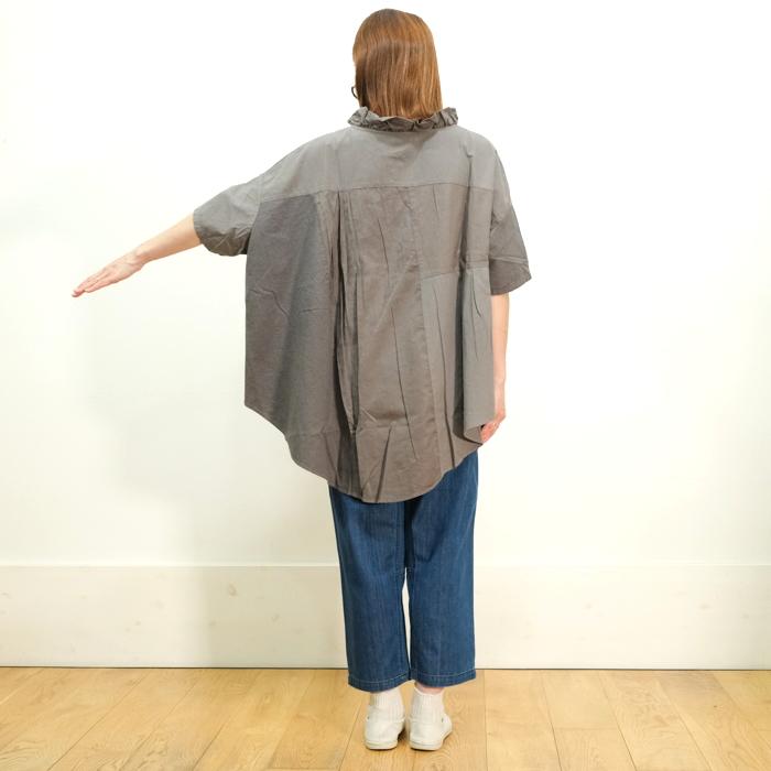 TIGRE BROCANTE ティグルブロカンテ ミックスソリッド シャツ OP TIGRE BROCANTE ティグルブロカンテ ミックスソリッド シャツ OP