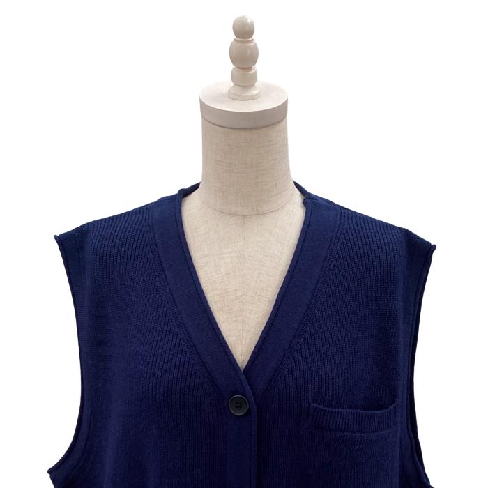 SO エスオー ウール混ニット 前開きVネック ベスト SB-1763 : mother