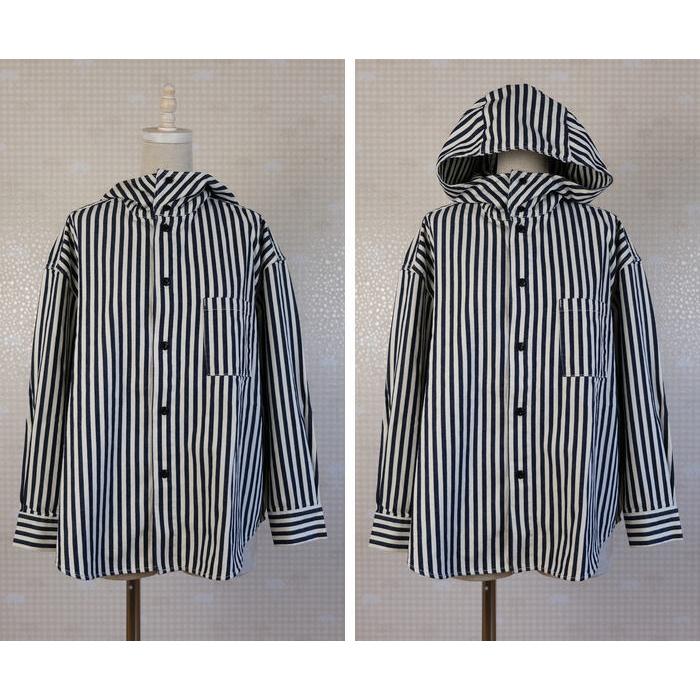 TIGRE BROCANTE(ティグルブロカンテ)ヒッコリーフーディーシャツ TIGRE BROCANTE(ティグルブロカンテ)ヒッコリーフーディーシャツ