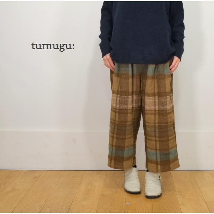 SALE30%OFF】 tumugu ツムグ コットン ウールチェック パンツ TB23334 
