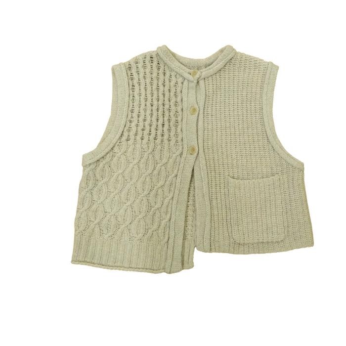 SALE20%OFF】ツムグ tumugu ミックスケーブルニット 2way ベスト