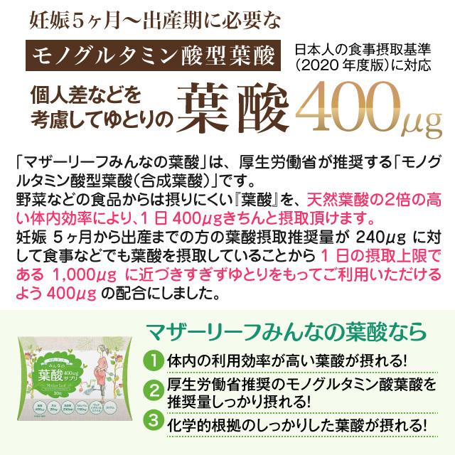 妊娠中期 妊娠後期の方におすすめ みんなの葉酸 400mg 約1か月分 30粒入り 葉酸サプリ モノグルタミン酸型葉酸 無添加 Yb Y2n Mnn Tp02 ビューティーマザーリーフ 通販 Yahoo ショッピング