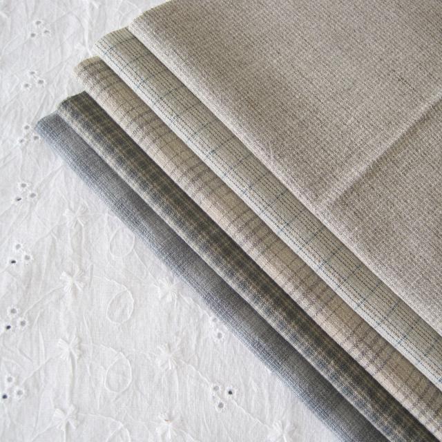 パッチワーク用生地 カットクロス 国産先染めチェック同系色5枚セット