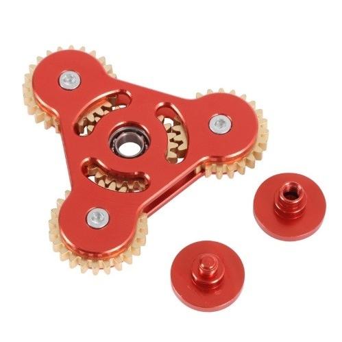 ハンドスピナー ギア 歯車 4ギア レッド 赤 ゴールドパーツ 高品質