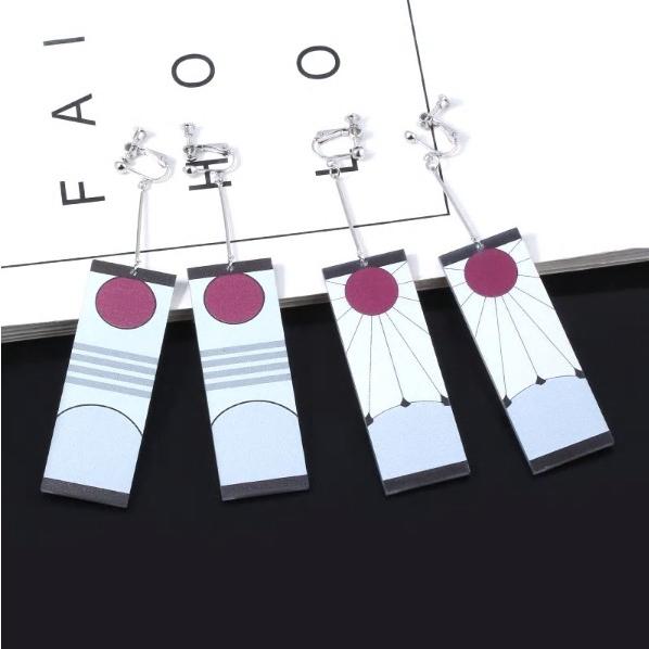 鬼滅の刃 イヤリング ピアス 竈門炭治郎 耳飾り 花札 短冊