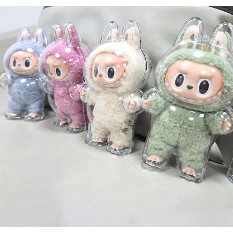 ラブブケース入りぬいぐるみ ラブブ ケース 透明 LABUBU ぬいぐるみ ホワイト 人形 クリア