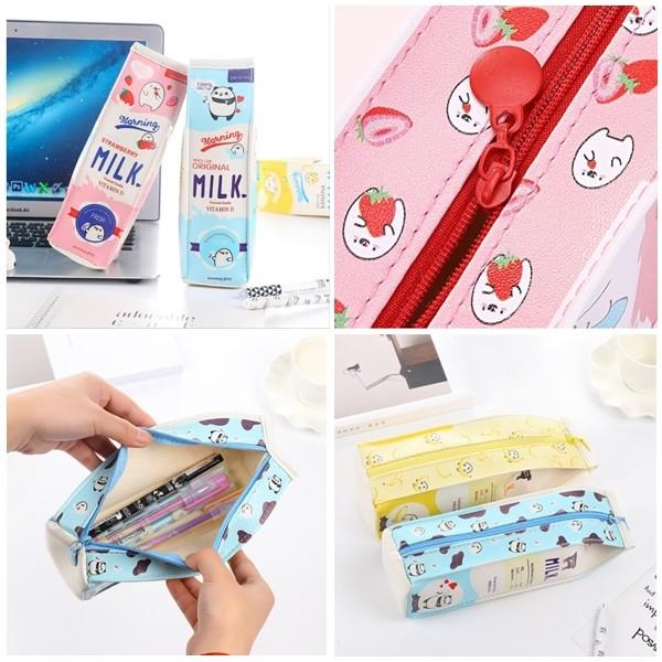 手数料安い ペンケース 牛乳パック型 おしゃれ かわいい ステーショナリー ファンシー雑貨 小物入れ ペンポーチ 女子 原宿系 ユニーク 可愛い 新学期 選べる全3種 Materialworldblog Com