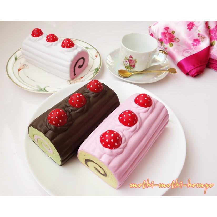 スクイーズ スイスロール ケーキ いちご スイーツ｜可愛い ふわふわ