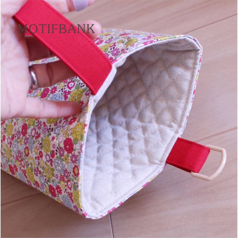 シューズバッグ】 上履き入れ ハンドメイド 【NEWレッド花柄