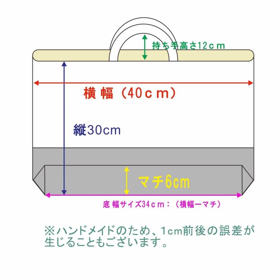 レッスンバッグ】 ハンドメイド (森とキツネ柄X紺） 裏地加工
