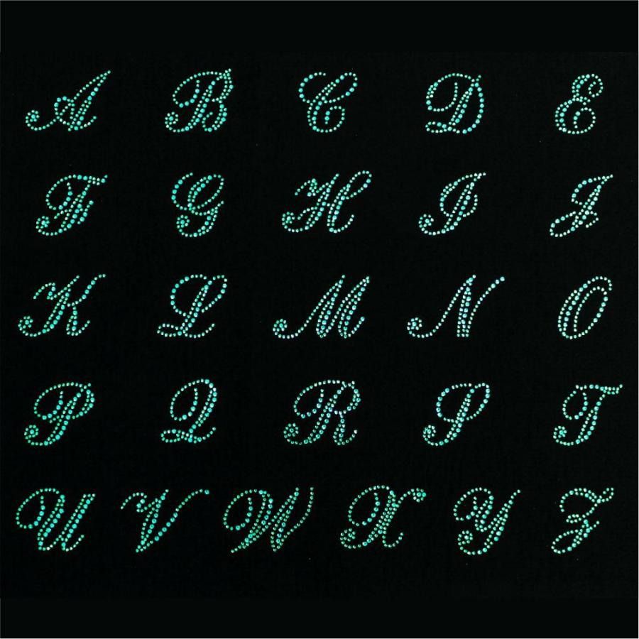 アルファベット】 ラインストーン 【A-Z】blue zircon ブルー