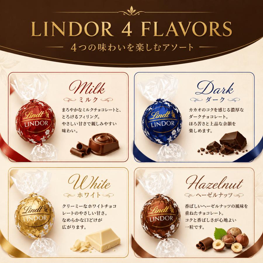 リンツ LINDT リンドール LINDOR アソート ゴールド4種 3個セット LINDOR 【12個】リンツ リンドール チョコレート ゴールド アソート 4
