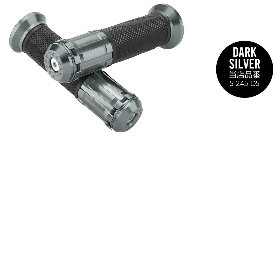 バイク グリップ ハンドル アルミ ラバー バーエンド付き 22.2mm用