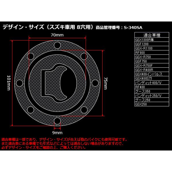 カワサキ（Kawasaki） タンクキャップ ステッカー カーボン調