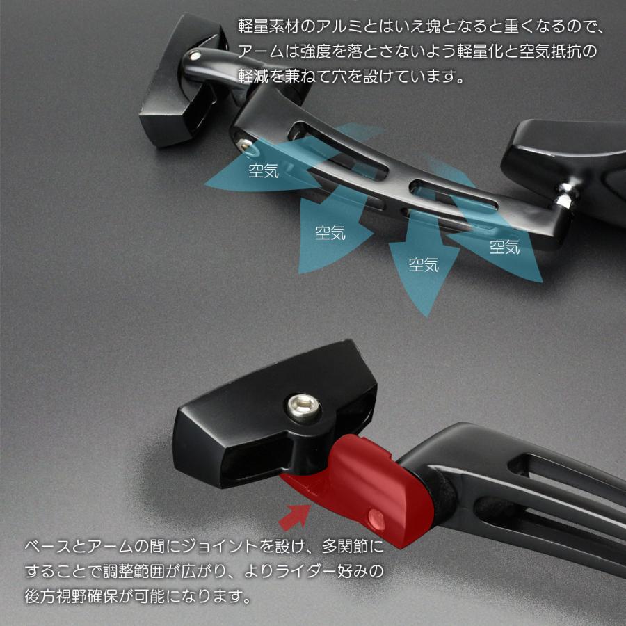 カウリングミラー ブルーミラー ポリゴン アルミ カウルミラー 凸面鏡